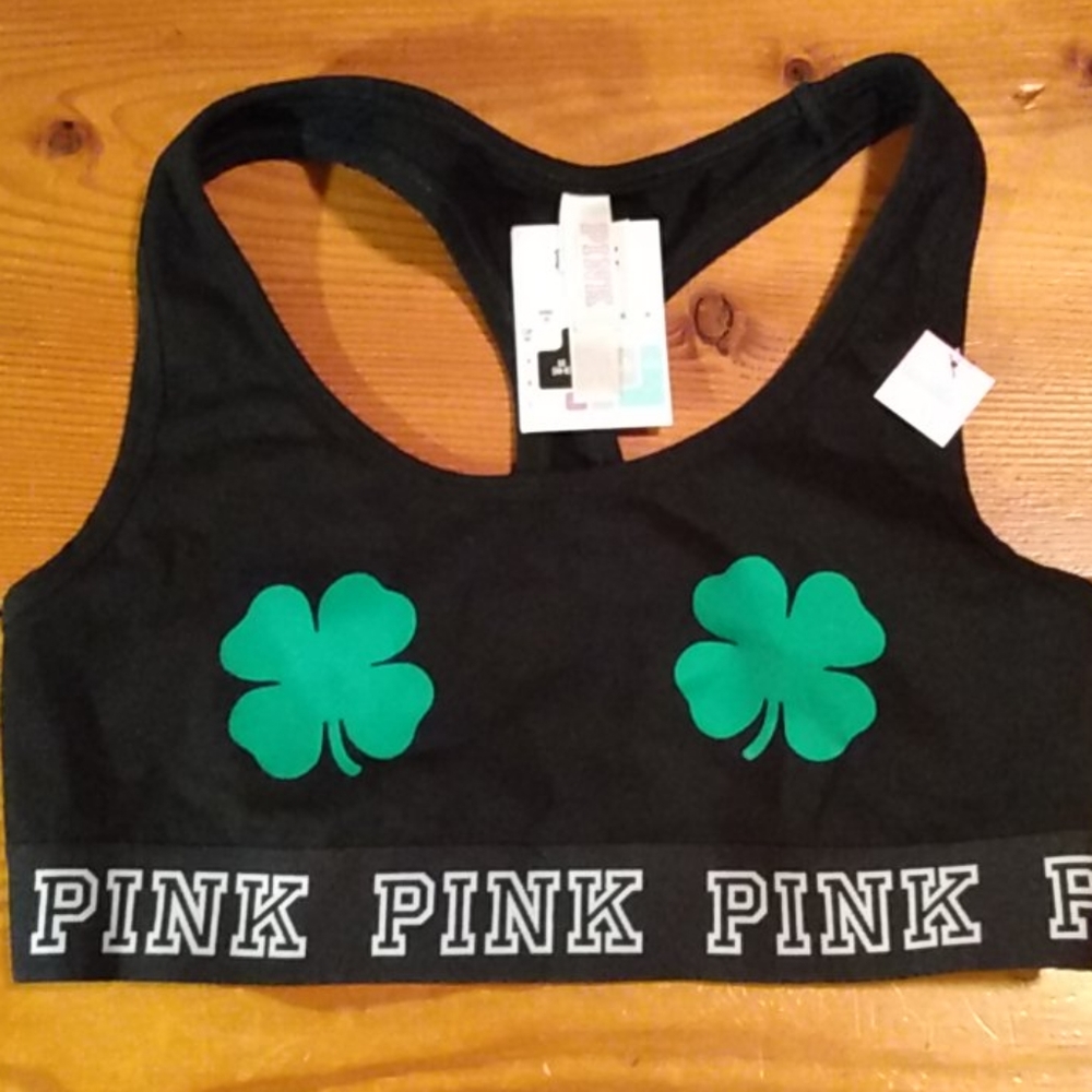 Victoria's Secret Pink 4 Leaf  Clover Bra S AA-C